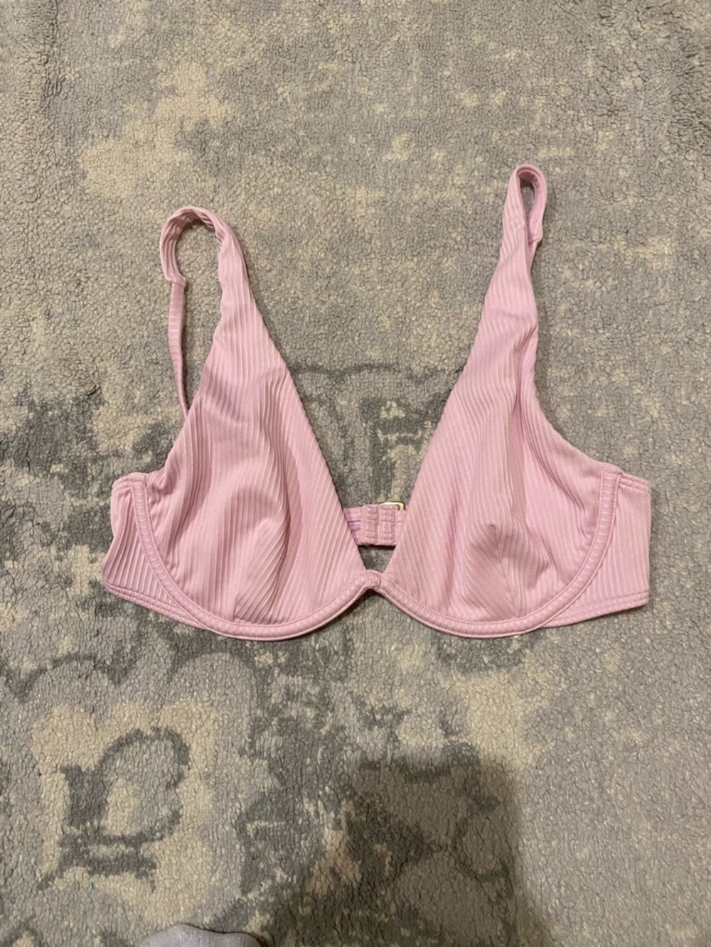Hollister Pink Ribbed Underwire Bikini Top No Padding